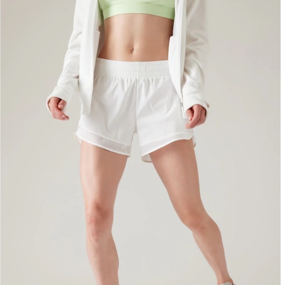 Athleta Mesh Racer Run Shorts 4” in Pink - Size 1X - Picture 6 of 10